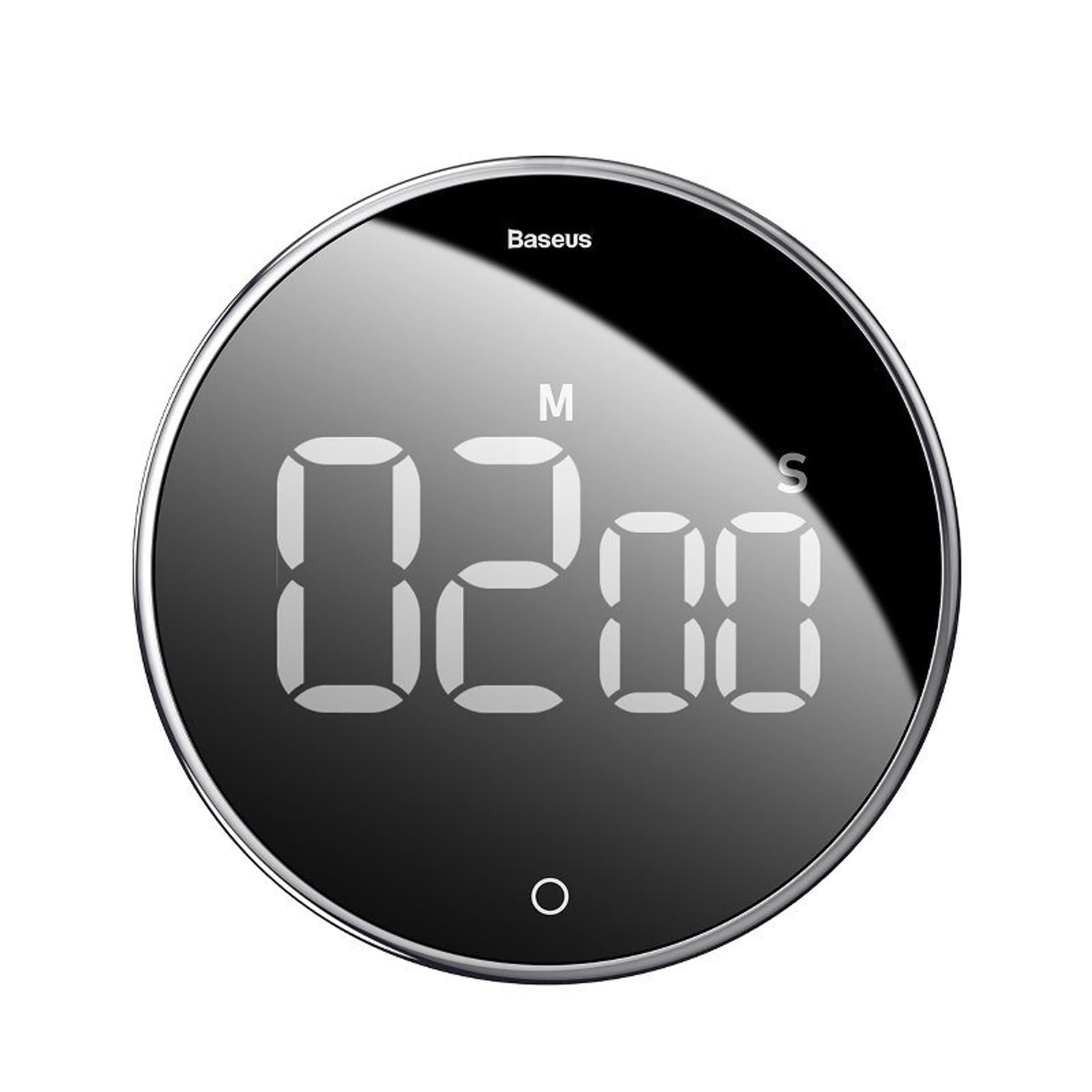 Baseus Heyo Rotation Countdown/Manyetik Dijital Zamanlayıcı Çalar Saat - Siyah