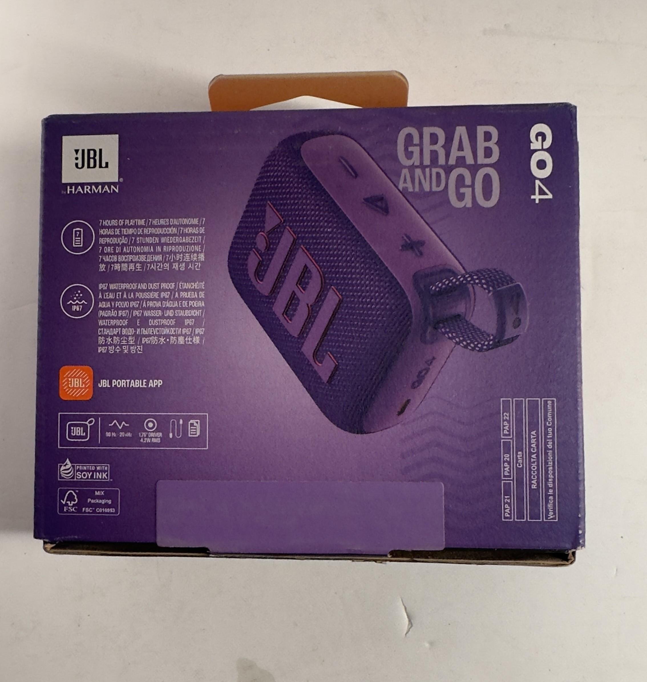 OUTLET JBL Go4 Bluetooth Hoparlör IP67, Mor