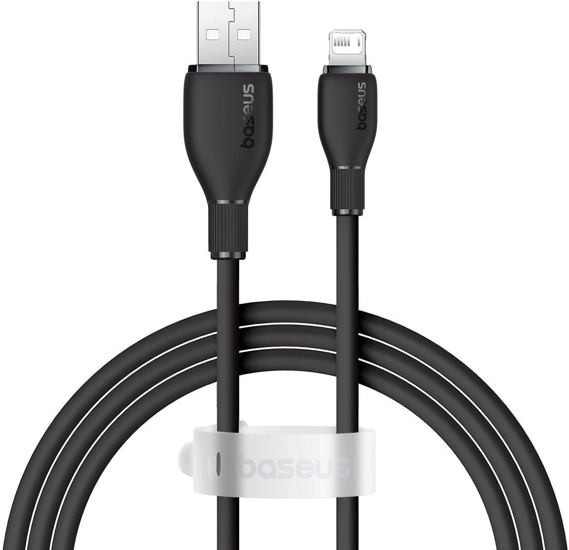 Baseus Pudding Hızlı Şarj Özellikli Lightning 2.4 A. Kablo 1.2m-Siyah