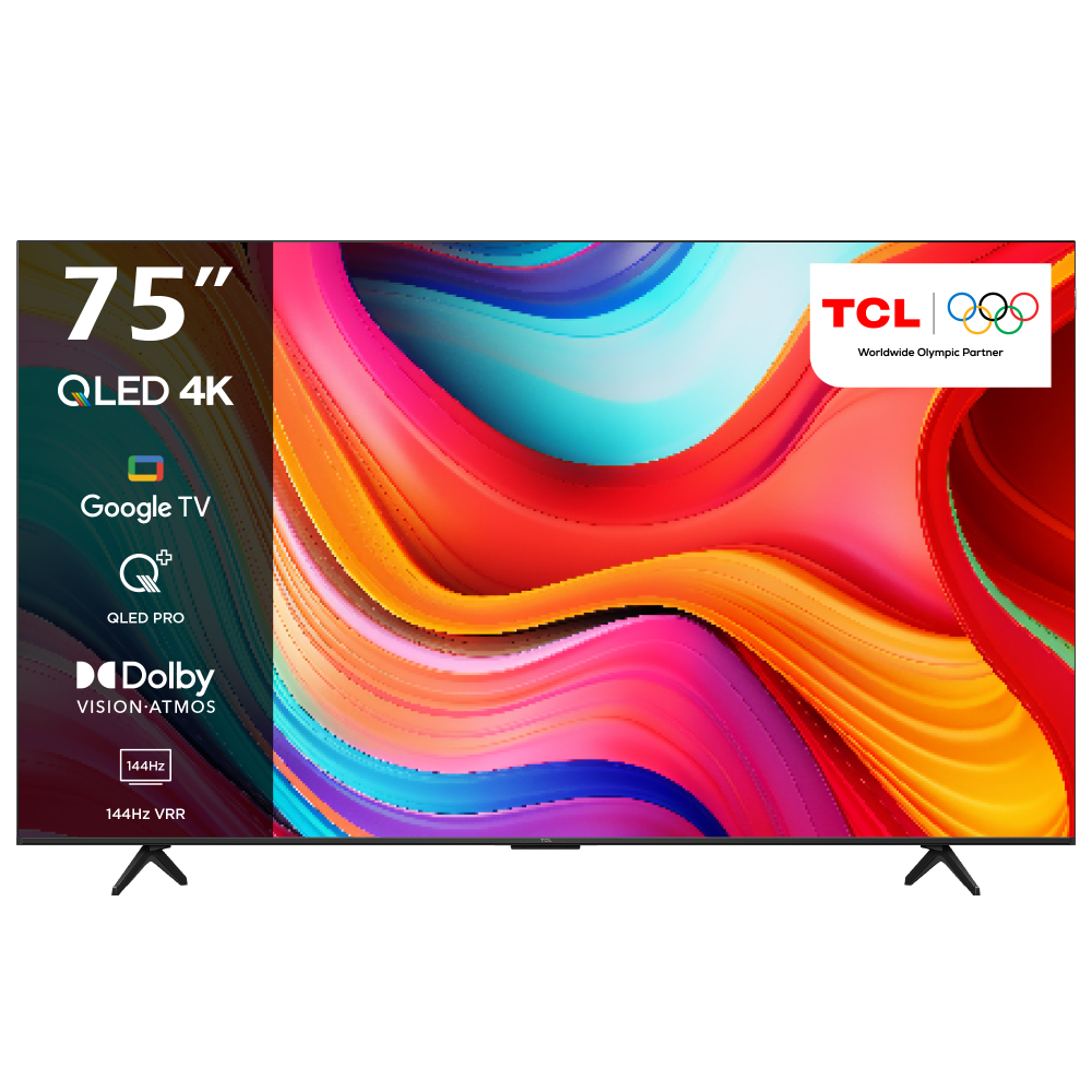 TCL 75T8BGTV 144HZ QLED 4K UHD 75INC UYDULU GOOGLE TV Siyah