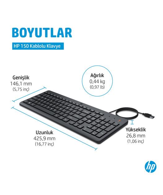 HP 150 Kablolu Klavye 664R5AA