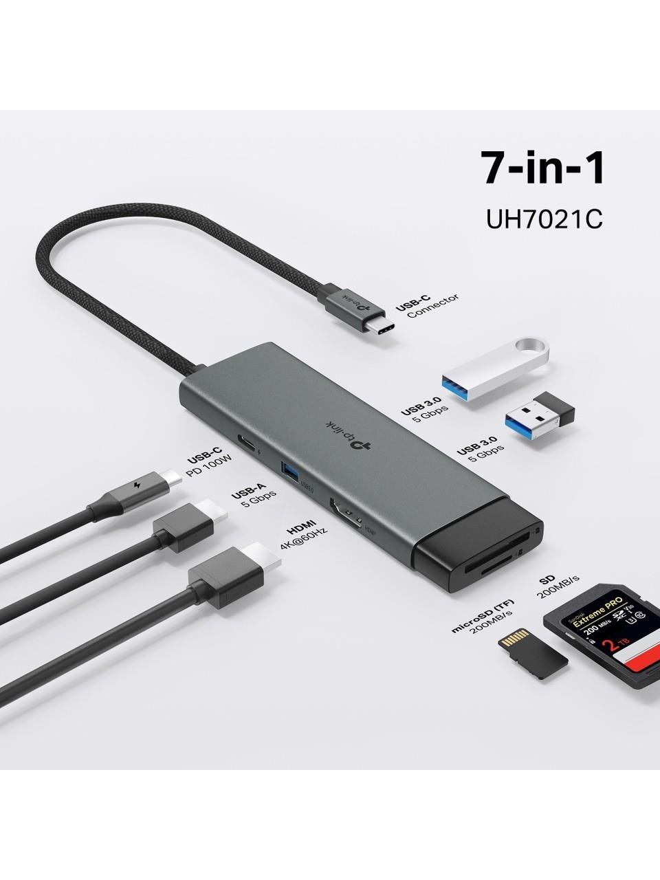Tp-Link UH7021C | Usb-C 7'si 1 Arada Hub