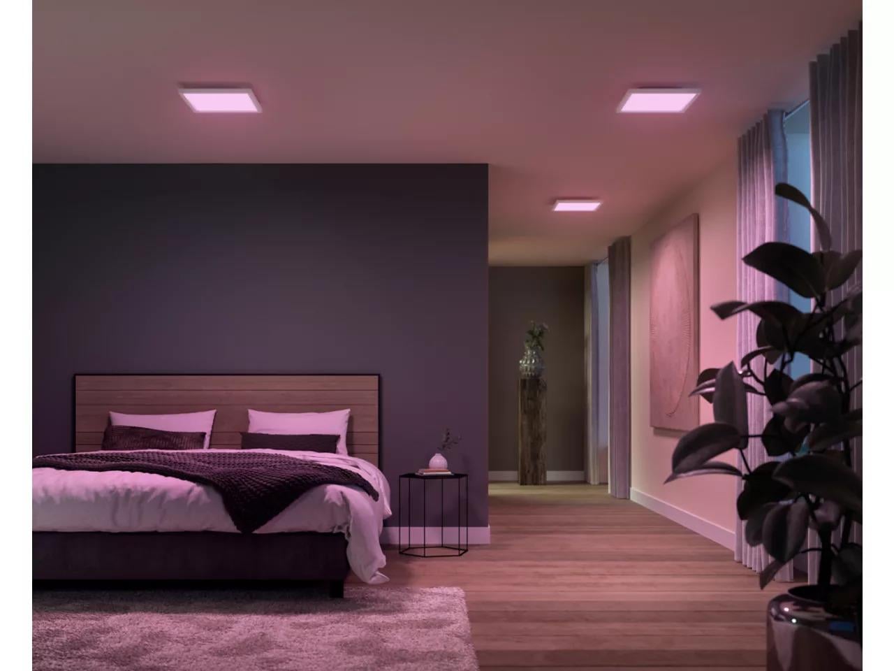 Philips Hue Surimu Beyaz Sıva Üstü RGB Akıllı LED Kare Panel Tavan Armatürü 25x25cm  1760 Lumen