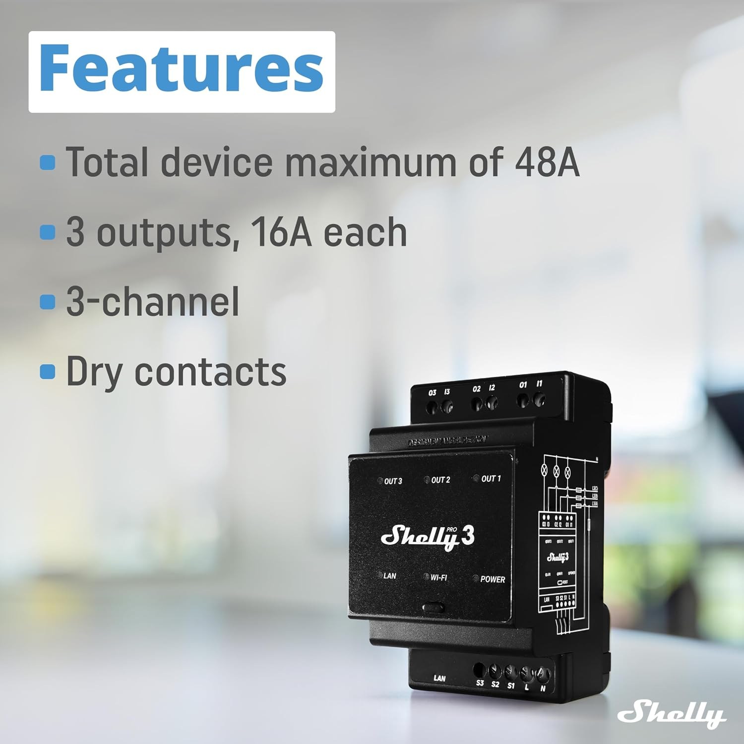 Shelly Pro 3 Akıllı Röle