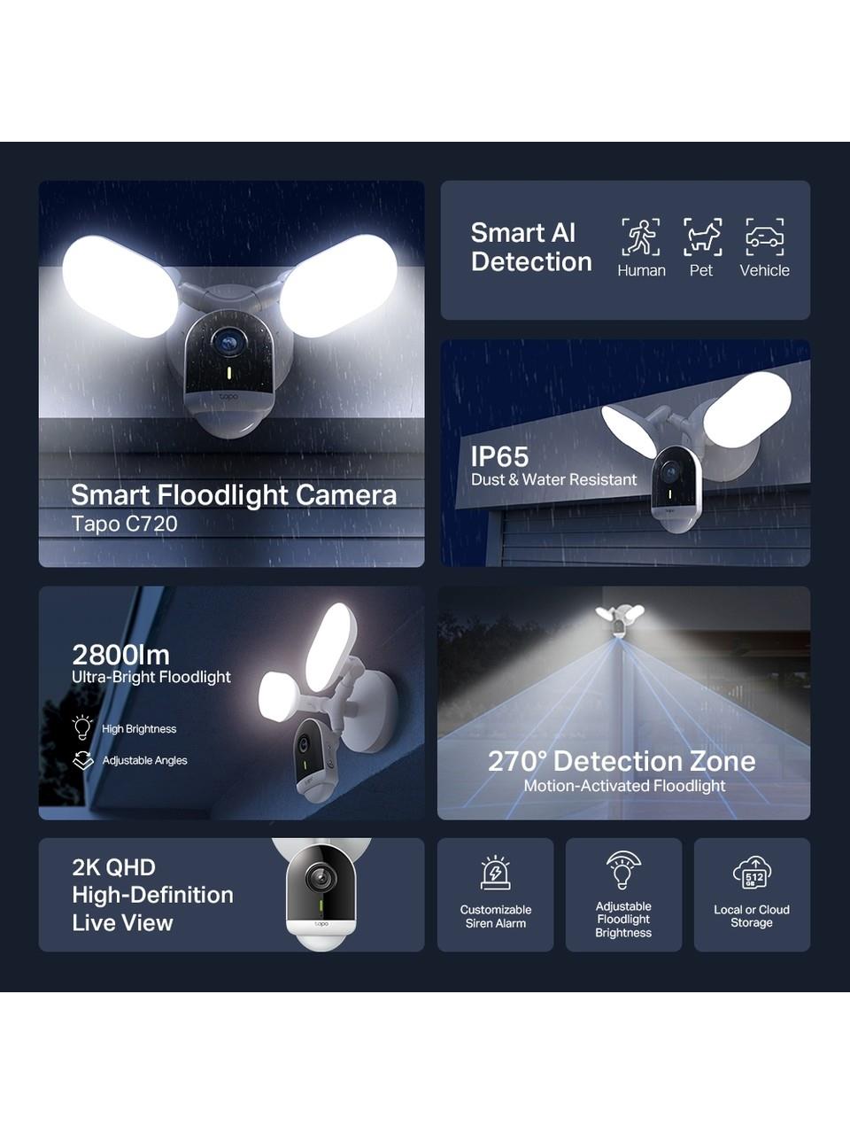 TP-Link Tapo C720 Dış Mekan 2K Gece Görüşlü Kamera