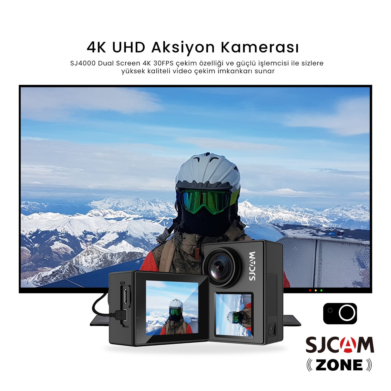 Sjcam SJ4000 Çift Ekranlı 4K/30 Fps Wifi Aksiyon Kamerası