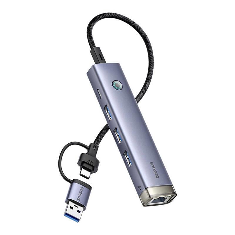 Baseus UltraJoy 4'ü 1 arada Hub USB-A&USB-C - 3xUSB3.0+USB-C+RJ45