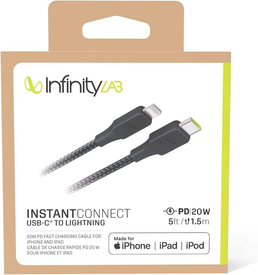 InfinityLab InstantConnect Kablo USB-C Lightning, Siyah 1.5M