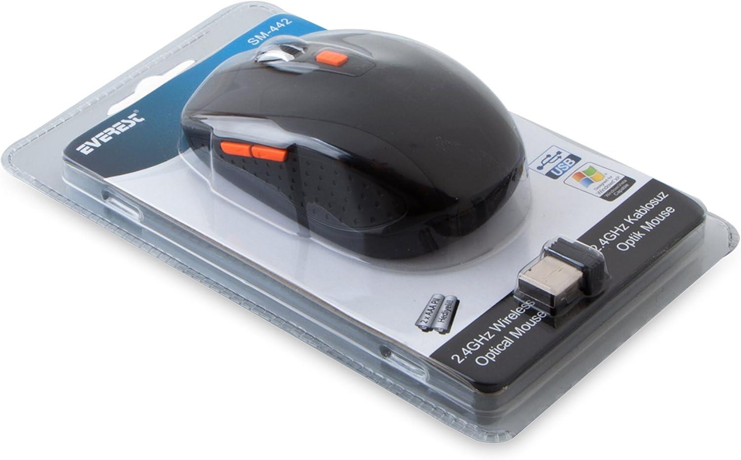 Everest SM-442 Usb Siyah 2.4Ghz 1200 Dpi Kablosuz Mouse
