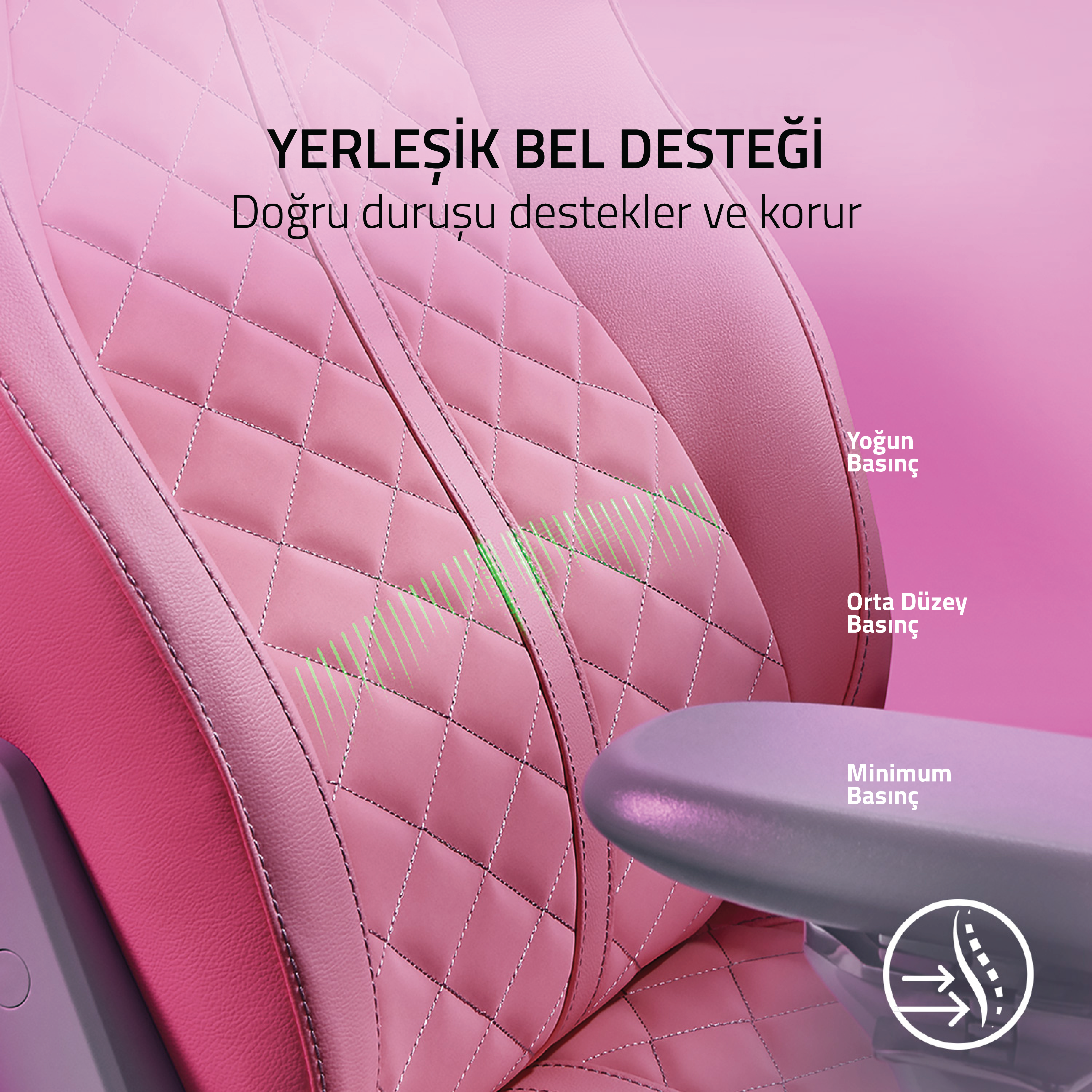 Razer Enki Oyuncu Koltuğu Pembe RZ38-03720200-R3G1