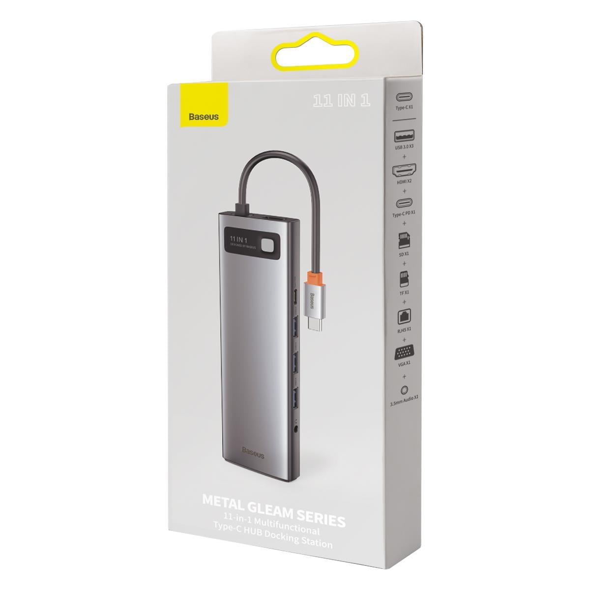 Baseus Metal Gleam 11in1 Multifonksiyonel Type-C Hub Dock Station