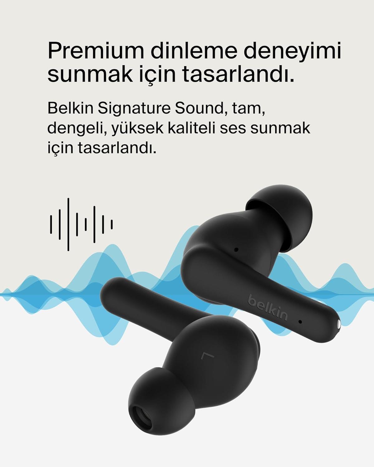 Belkin SoundForm Rhythm TWS Bluetooth Kulaklık, Siyah