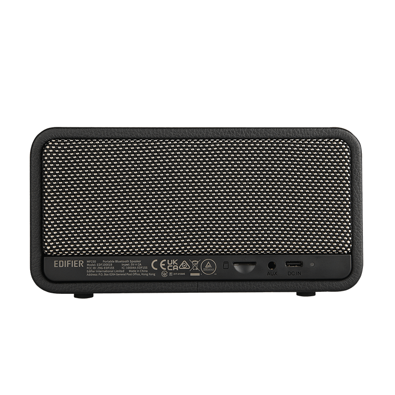 Edifier MP230 20W RMS Bluetooth 5.0 Retro Tasarımlı Taşınabilir Kablosuz Hoparlör – Ahşap Kabin, AUX/USB-C/TF Kart - Retro Siyah
