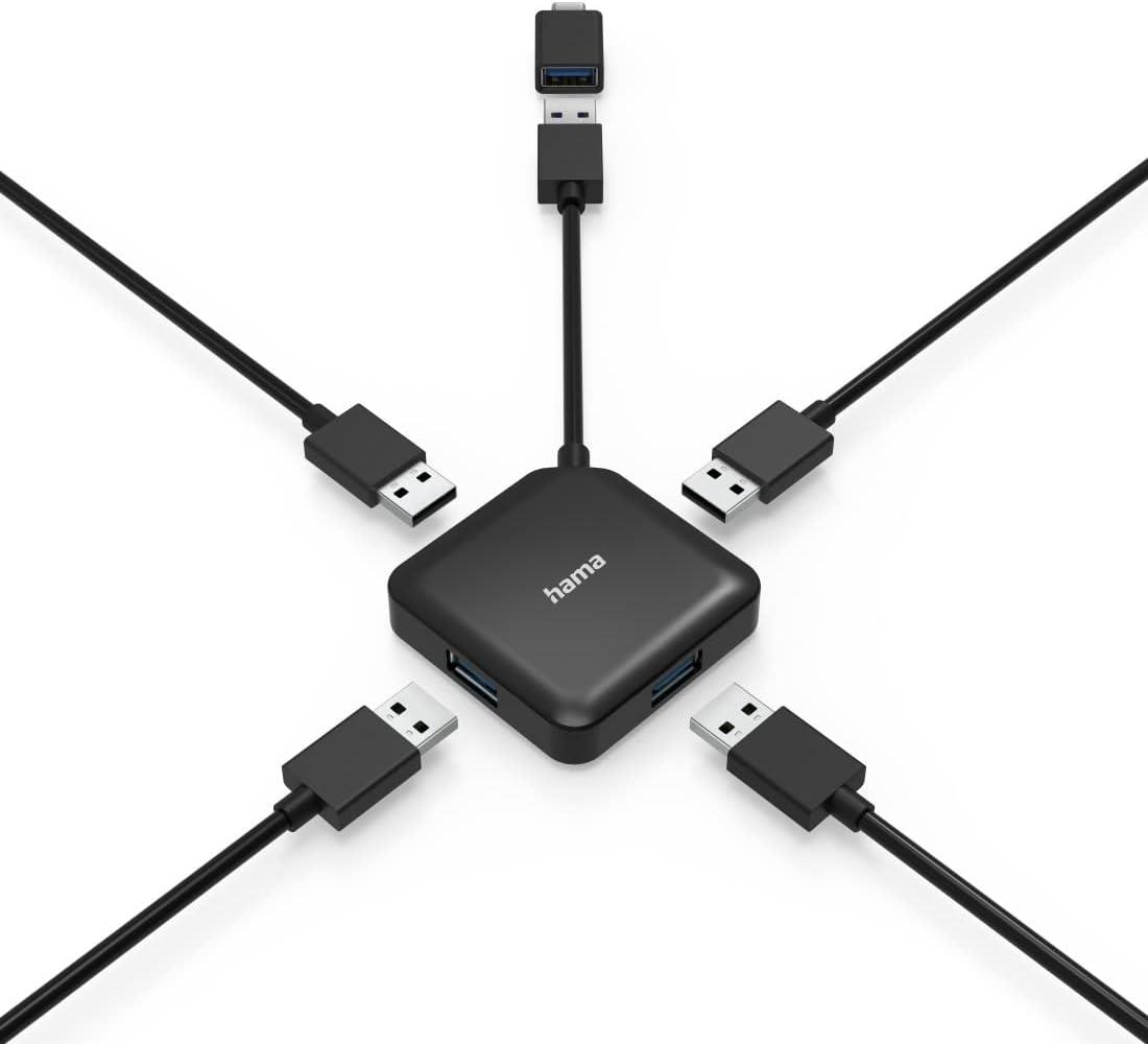 Hama USB Hub, 4 Ports, USB 3.2, 5Gbit, USB-C Adaptör