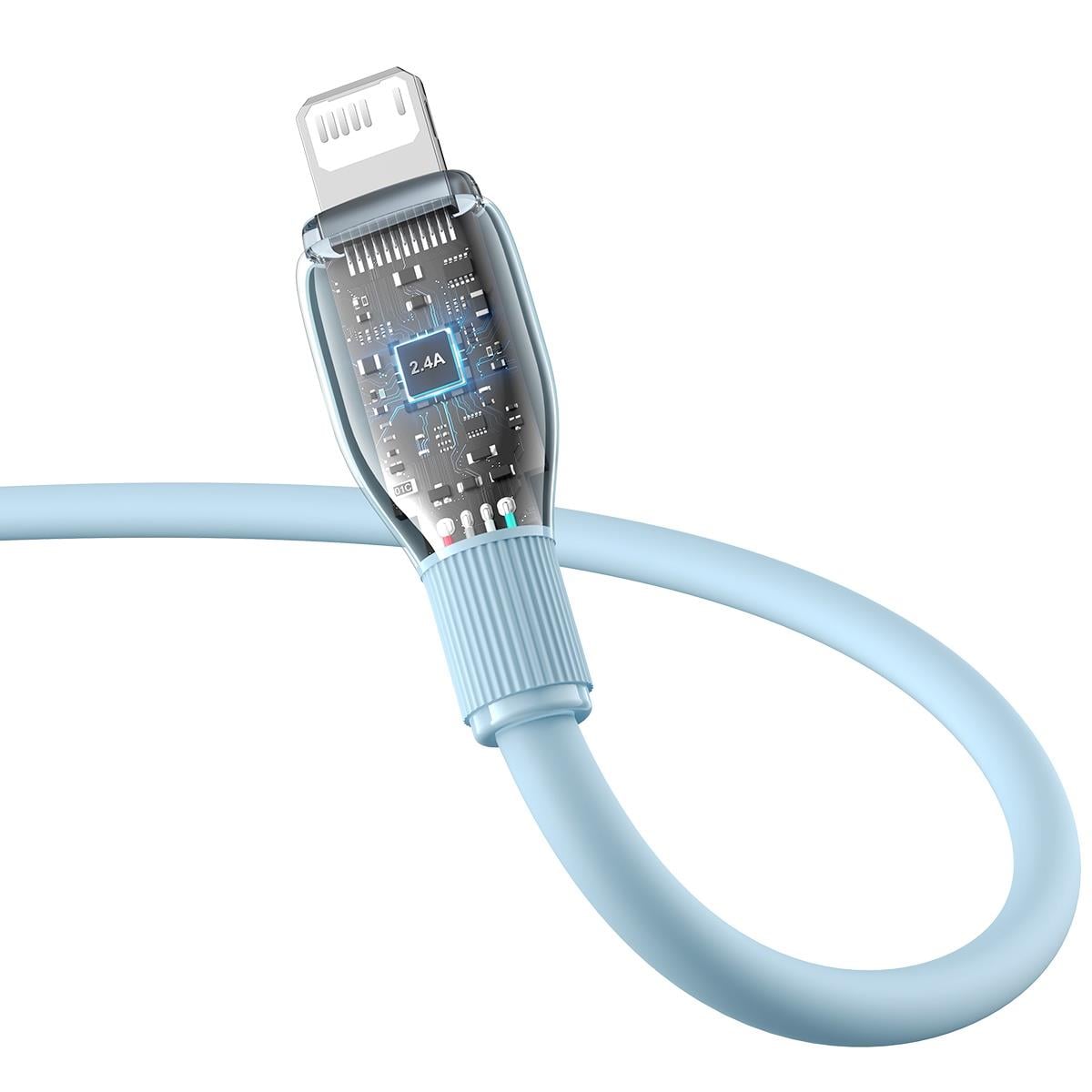 Baseus Pudding USB-A 2.4A Lightning Şarj Kablosu 1.2m, Mavi