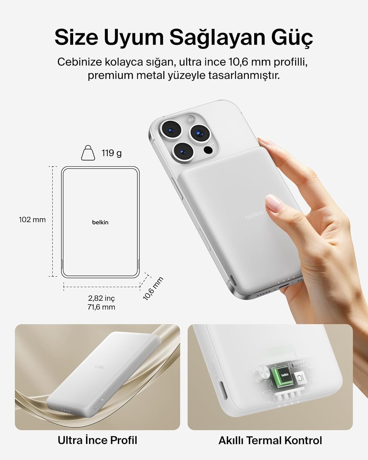 Belkin BoostCharge Slim MagSafe Qi 7.5W 5000 mAh Powerbank