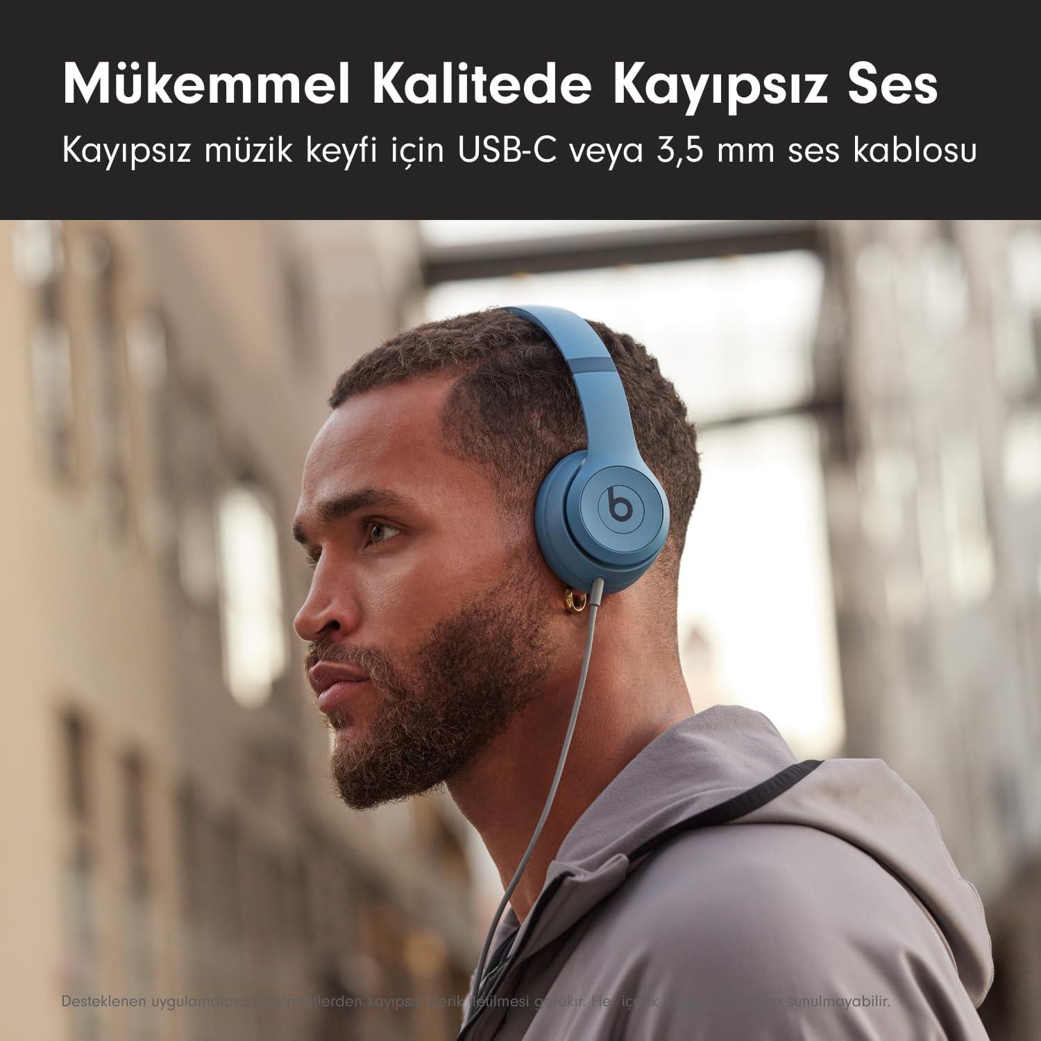 Beats Solo 4  Kablosuz Bluetooth Kulak Üstü Kulaklık - Arduvaz Mavisi