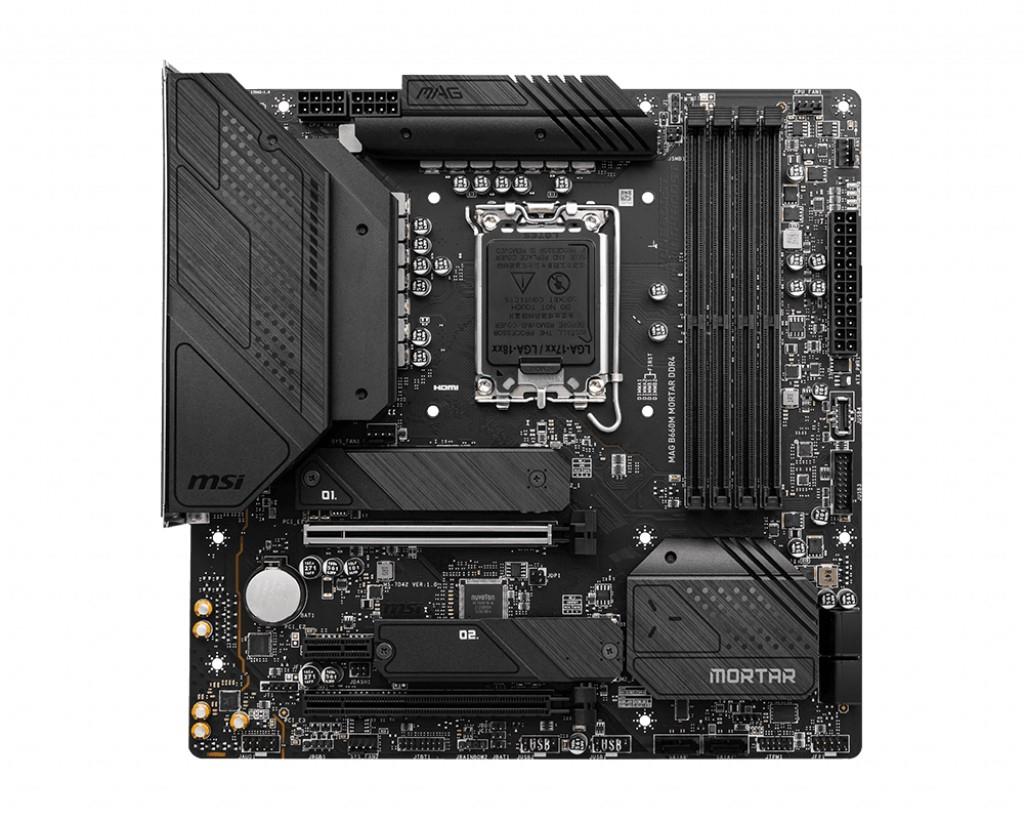 MSI MAG B660M MORTAR DDR4 SOKET 1700 DDR4 4800 (OC) HDMIDP PCI-E GEN 4 M.2 USB3.2 1X 2.5G LAN MATX