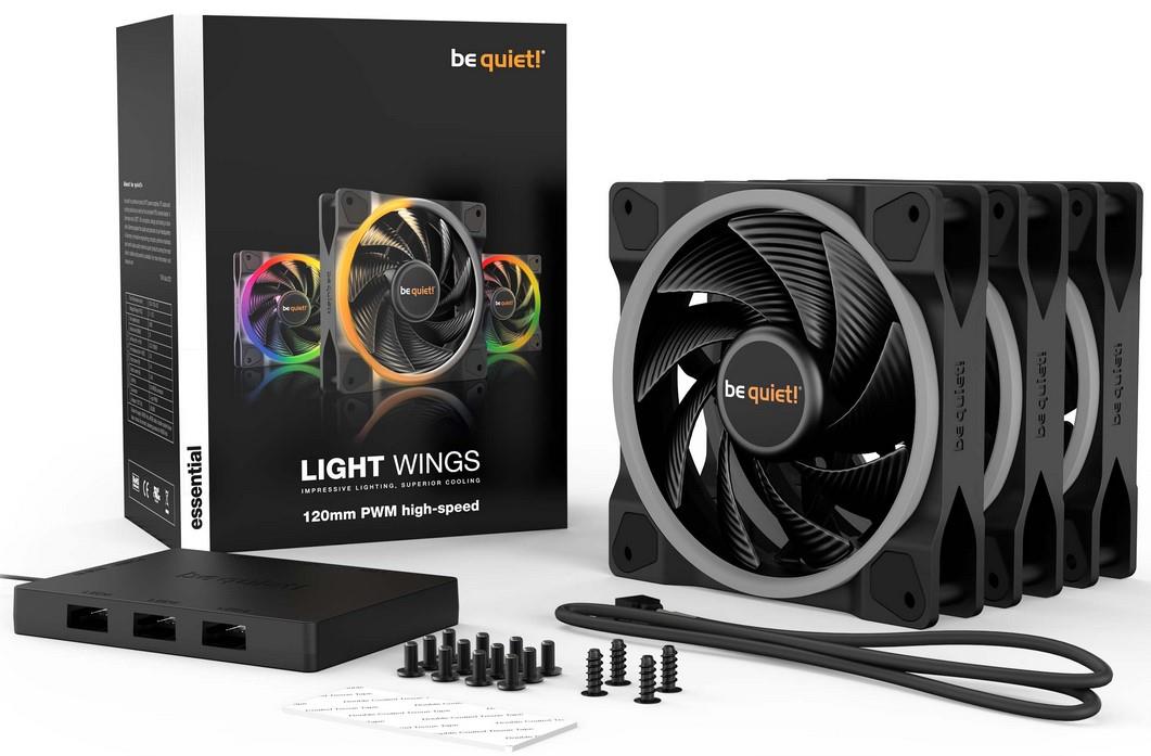 Be Quiet! Light Wings 120mm PWM Premium ARGB Kasa Fanı 4-Pin 3'lü Paket BL077