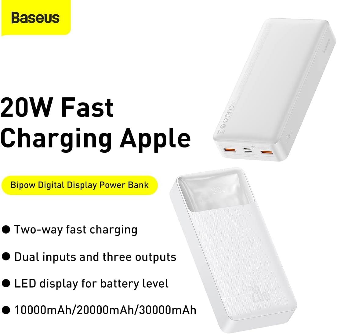 Baseus Bipow Overseas Edition Dijital Ekranlı 20W 20.000 mAh Powerbank