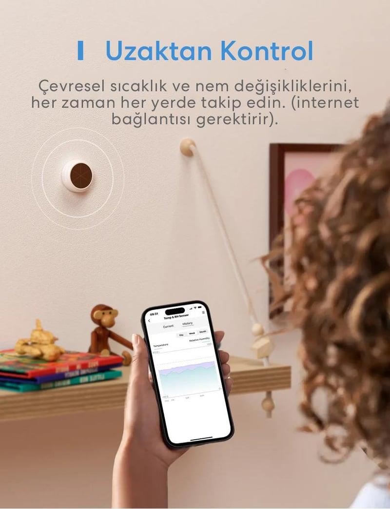 Meross Akıllı Sıcaklık ve Nem Sensörü ve Hub (Apple Home Destekli)