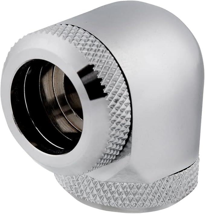 Corsair Hydro X Serisi XF Hardline 90 Derece 14 mm OD Bağlantı Parçaları, İkili Paket (Masif Pirinç Dayanıklılığı, Kaliteli Kaplama, Çift O-Ring Hardline Sıkıştırma Tasarımı, Kolay 12 mm Çaplı Boru Bağlantısı) Krom