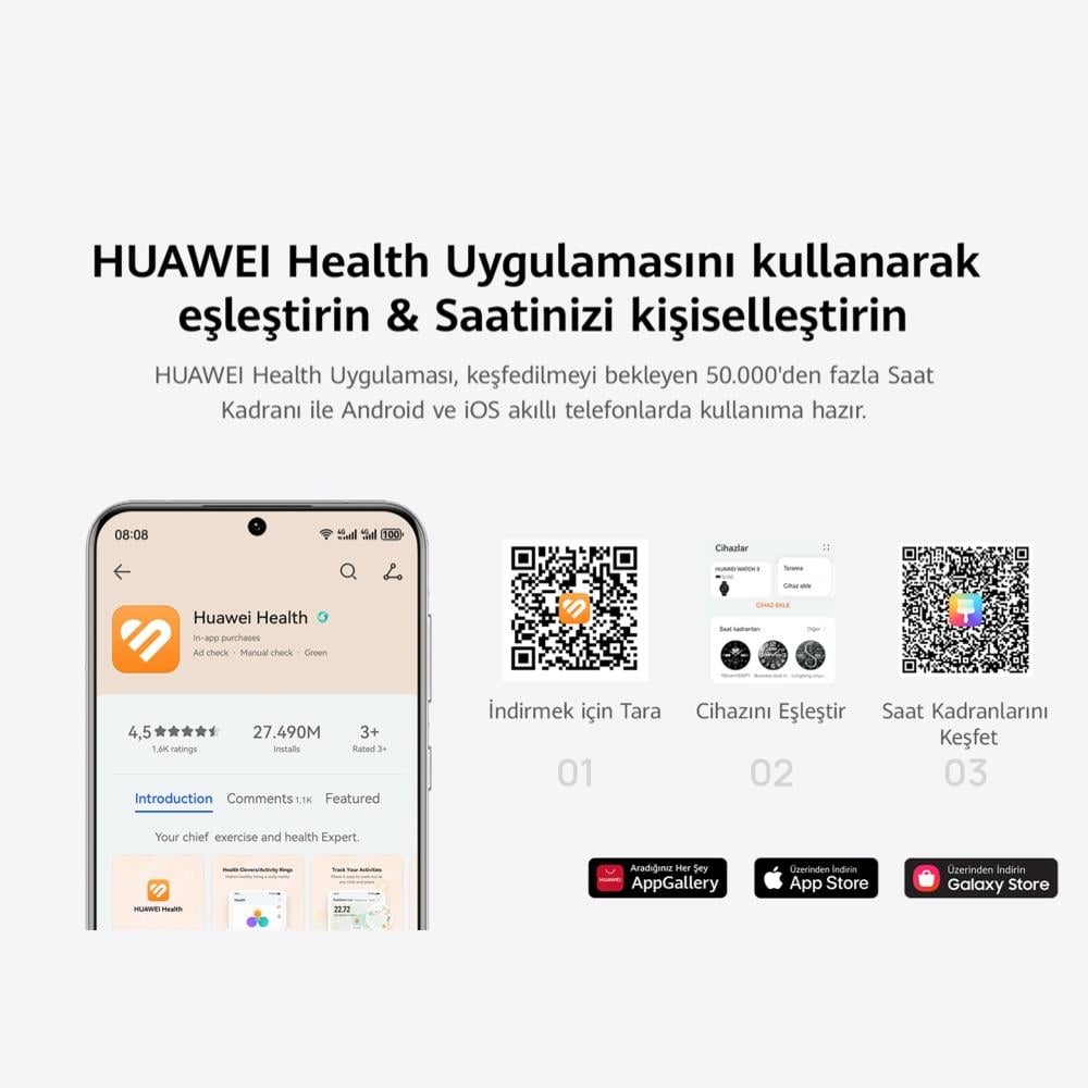 Huawei Watch Fit 4 Akıllı Saat, Gri 