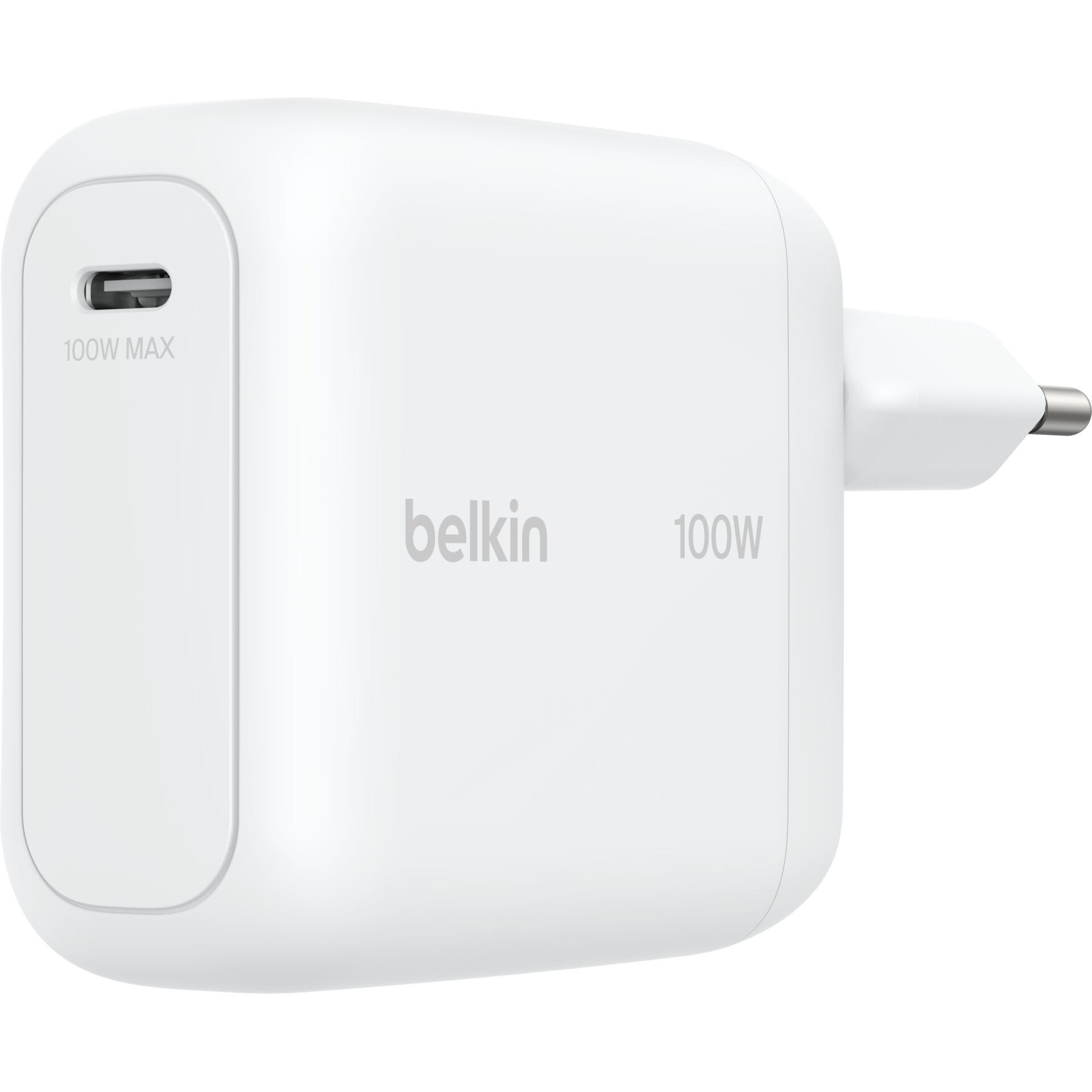 Belkin BoostCharge USB-C Fiş Tipi Şarj Cihazı 100 W, GaN Kompakt ve Katlanabilir MacBook ve İphone için Hızlı Şarj, 1,5 m USB-C Kablo dahil