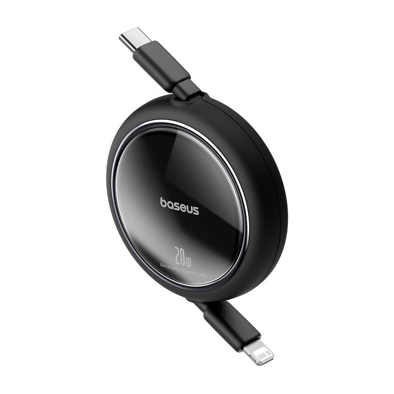 Baseus Free2Pull USB-C 20W Makaralı Hızlı Şarj ve Data Kablosu, Siyah