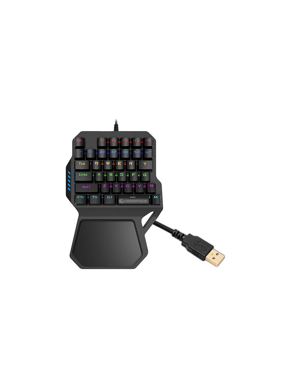 Rampage KB-R77 PALM USB Rainbow Backlight Outemu Blue Switch Mekanik 36 Tuşlu Mini Gaming Oyuncu Klavye