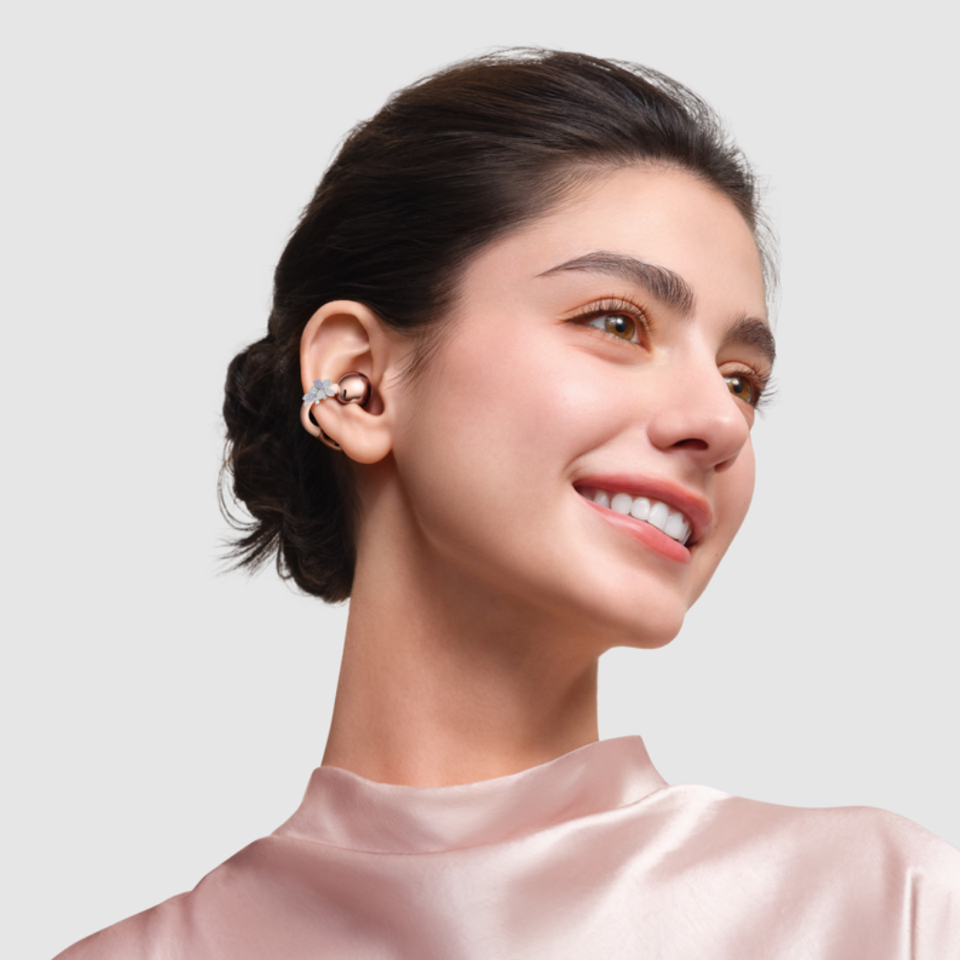 Huawei FreeClip2 Siyah Bluetooth Kulaklık, Çiçek Charm Hediyeli