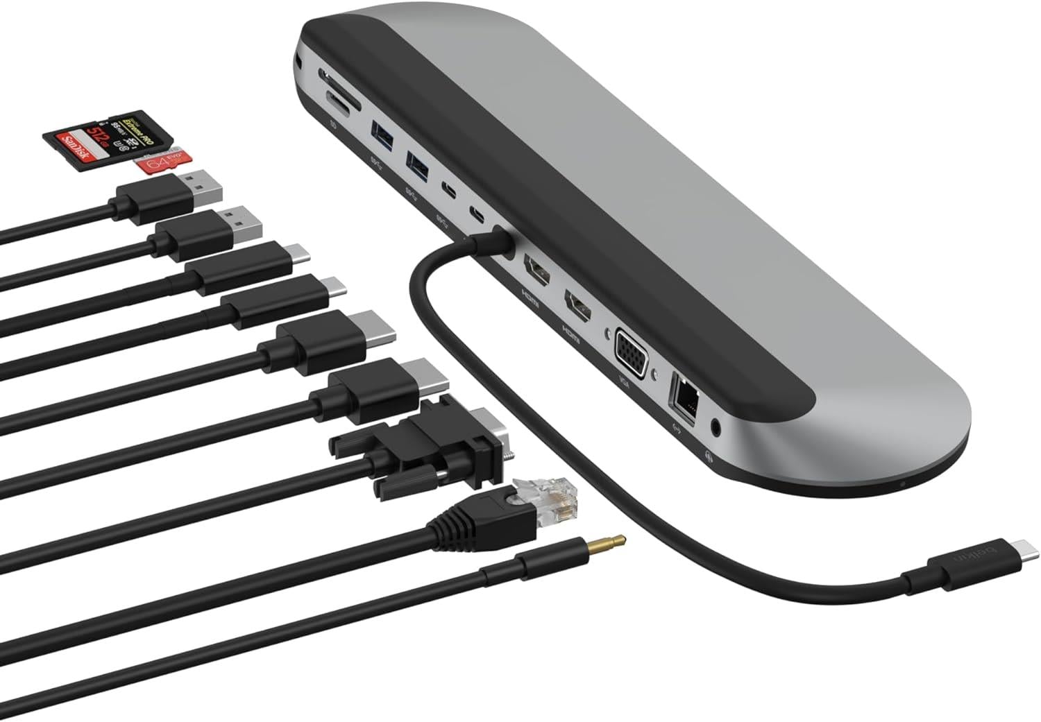 Belkin 11'i 1 Arada Evrensel USB-C Pro  Bağlantı İstasyonunu - INC014btSGY
