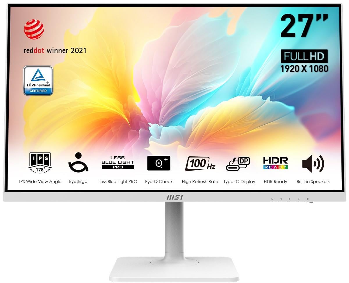 MSI 27 MODERN MD2712PW 1920x1080 (FHD) 16:9 FLAT IPS 100HZ 1MS ADAPTIVE-SYNC PIVOT BEYAZ TYPE-C MONITOR