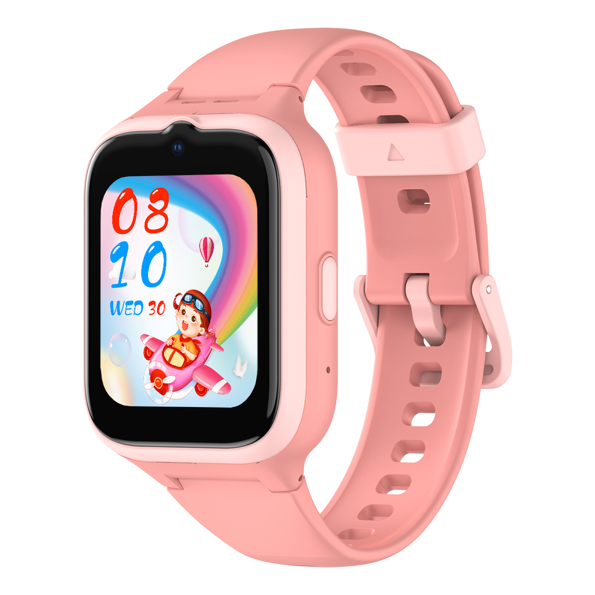 Buff Kids Watch Play 4.5G Sim Kartlı GPS Konum Takibi Görüntülü Görüşme IP68 Akıllı Çocuk Saati - Pembe
