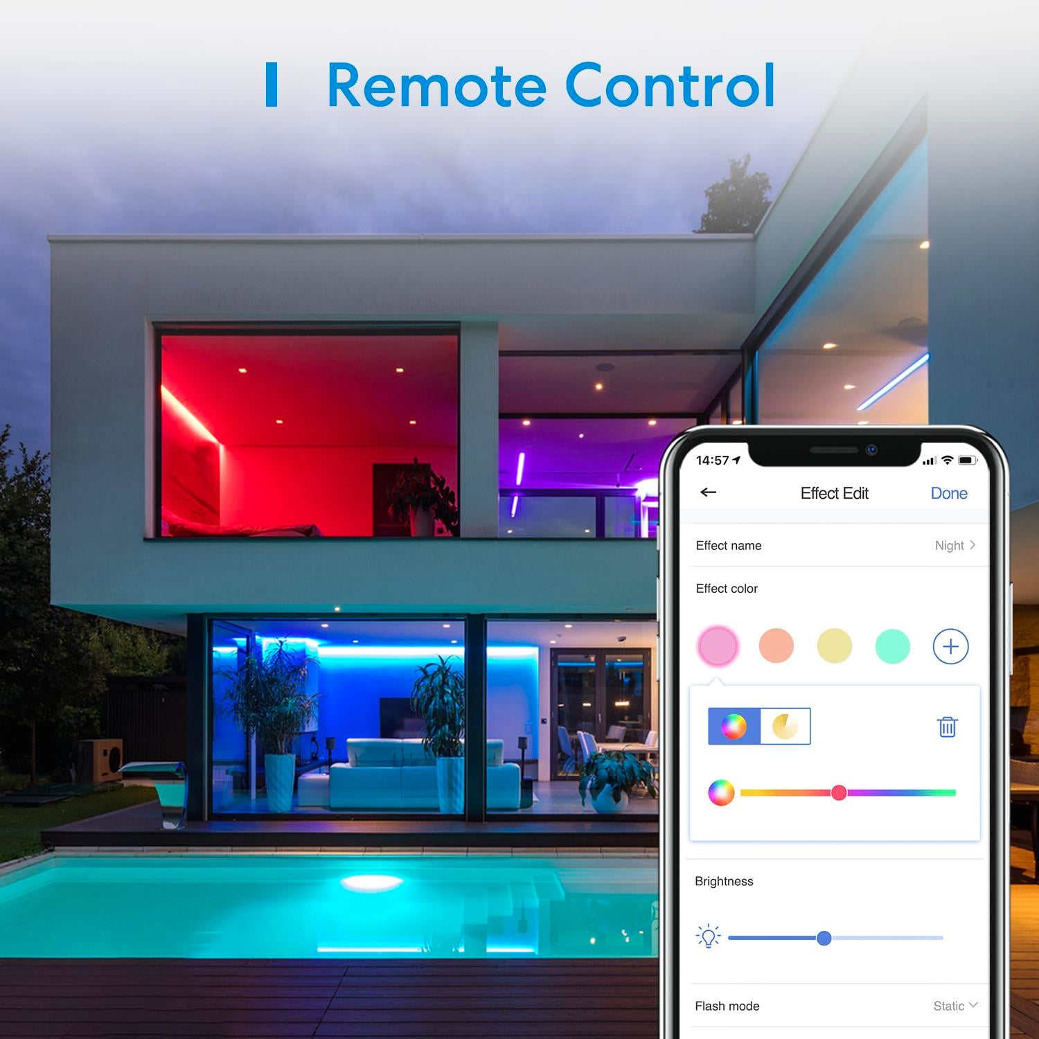 Meross Akıllı Led Şerit Wi-Fi RGB 5 Metre MSL320 Pro  (Apple Home Destekli)