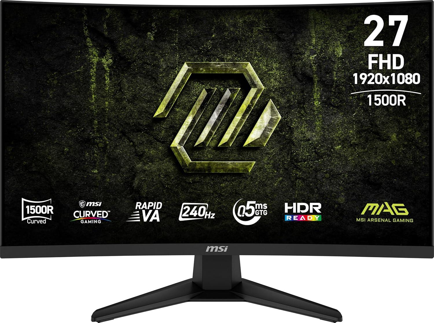 MSI 27 MAG 275CF X24 1920x1080 (FHD) 16:9 CURVE 1500R RAPID VA 240HZ 0.5MS (Min.) ADAPTIVE-SYNC GAMI