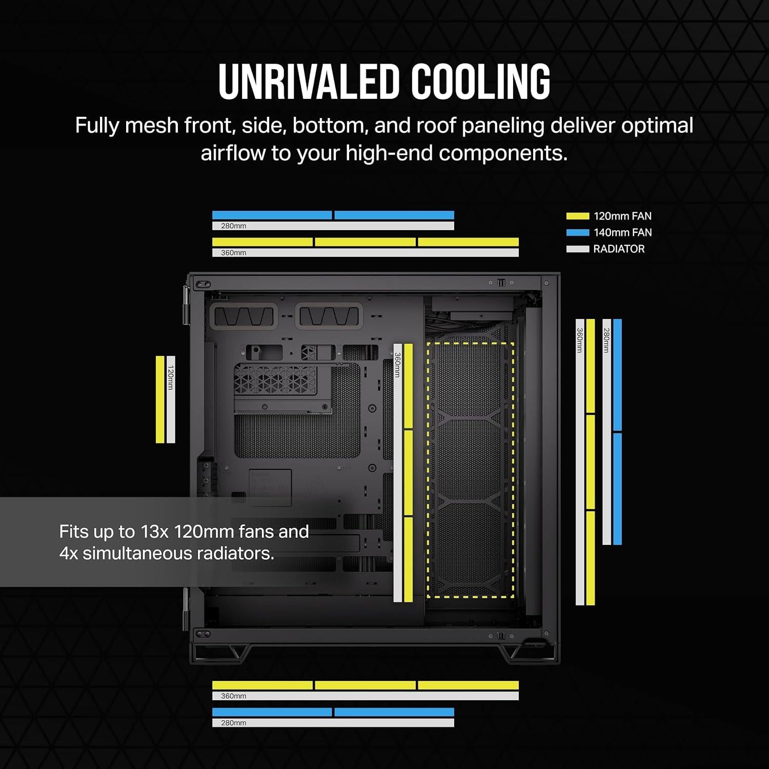 Corsair 6500D AIRFLOW Mid-Tower Dual Chamber PC Case - Siyah CC-9011259-WW