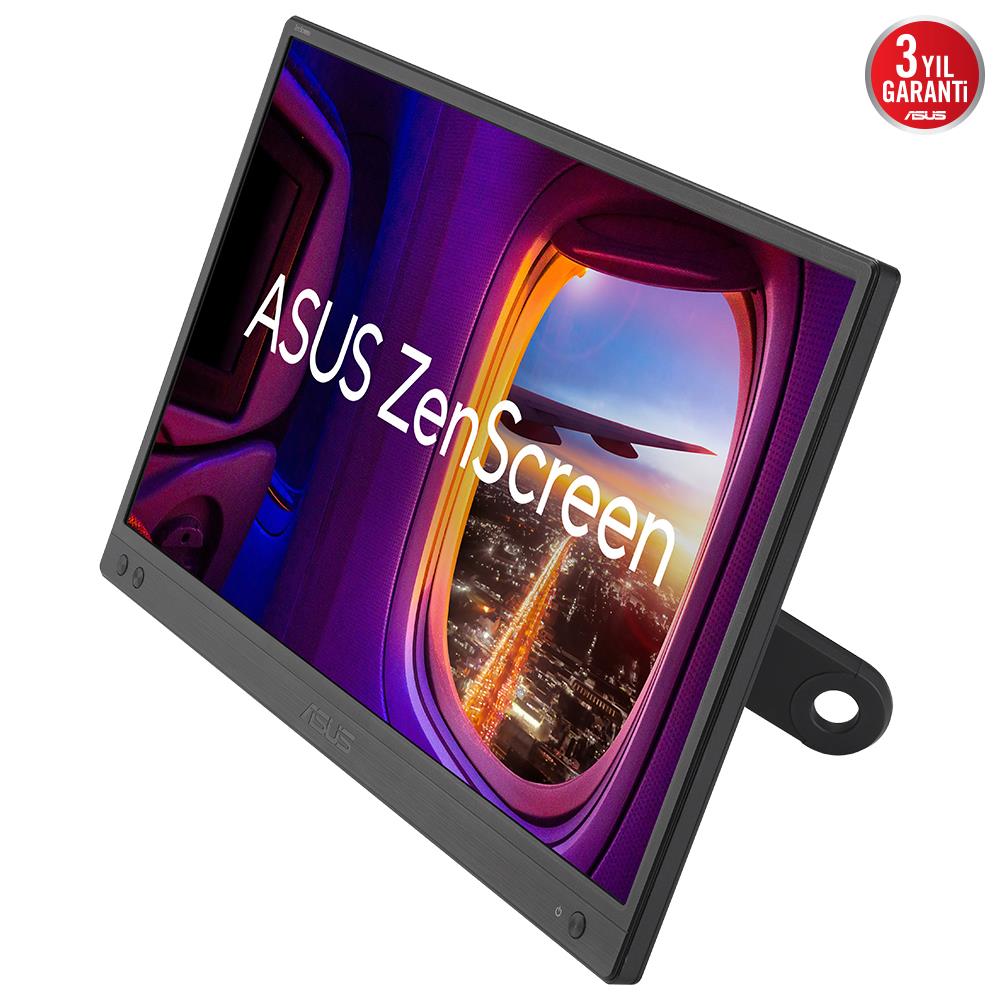 ASUS ZENSCREEN MB166CR 15 6INCH TASINABILIR USB MONITOR IPS 1920x1080 5MS USB-C 3YIL MAT EKRAN USB-C to A ADAPTOR DUSUK MAVI ISIK Monitör