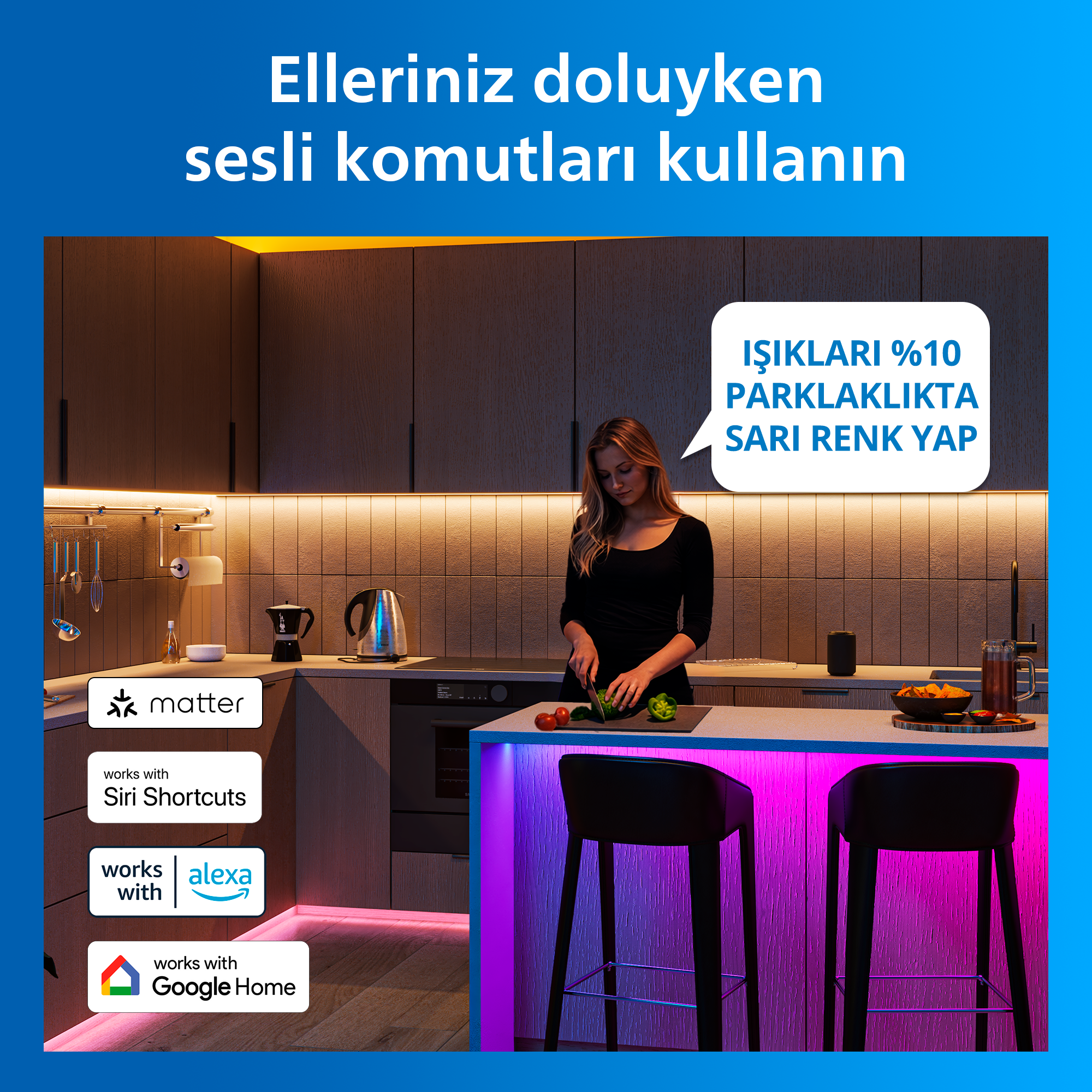 Philips Smart Lighting Squire Lite Akıllı Masa Lambası - Siyah - Google Home, Alexa, HomeKit ve Matter uyumlu