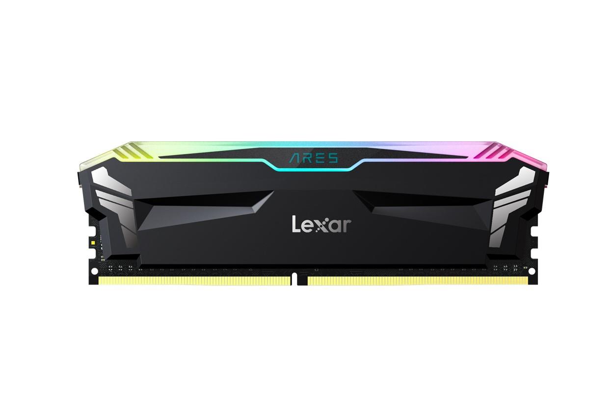 LEXAR ARES RAM DT GAMING DDR4 UDIMM 32GB KIT (2X16GB) 3600 MEMORY WITH HEATSINK AND RGB LIGHTING BLACK COLOR DUAL PACK LD4BU016G-R3600GDLA