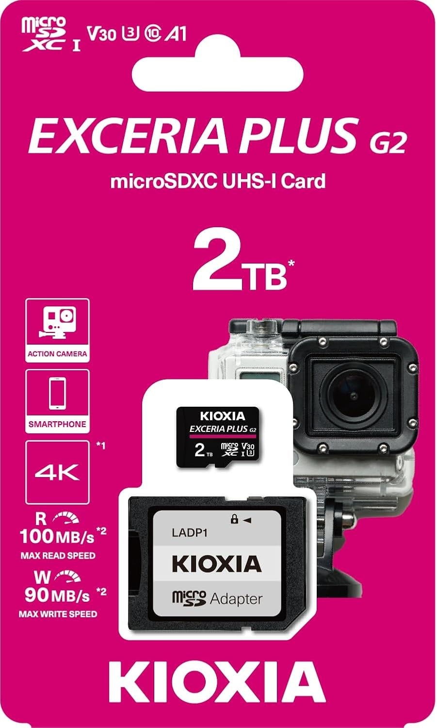 KIOXIA 2TB EXCERIA PLUS G2 MICRO SDXC 4K 100/90