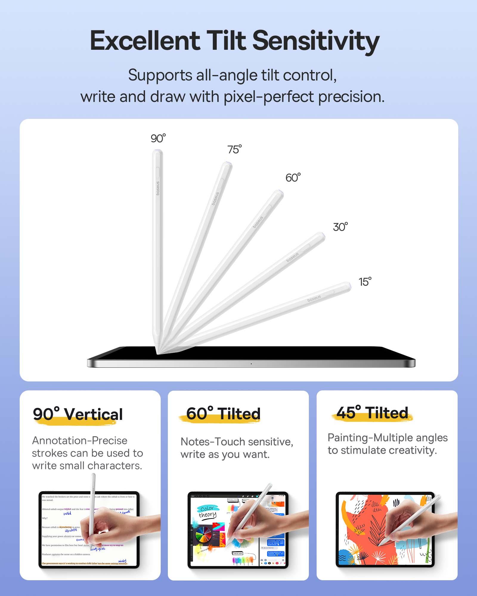 Baseus Active Stylus Smooth Writing 2 Serisi Kablosuz ve Kablolu şarj özellikli Tablet Kalemi