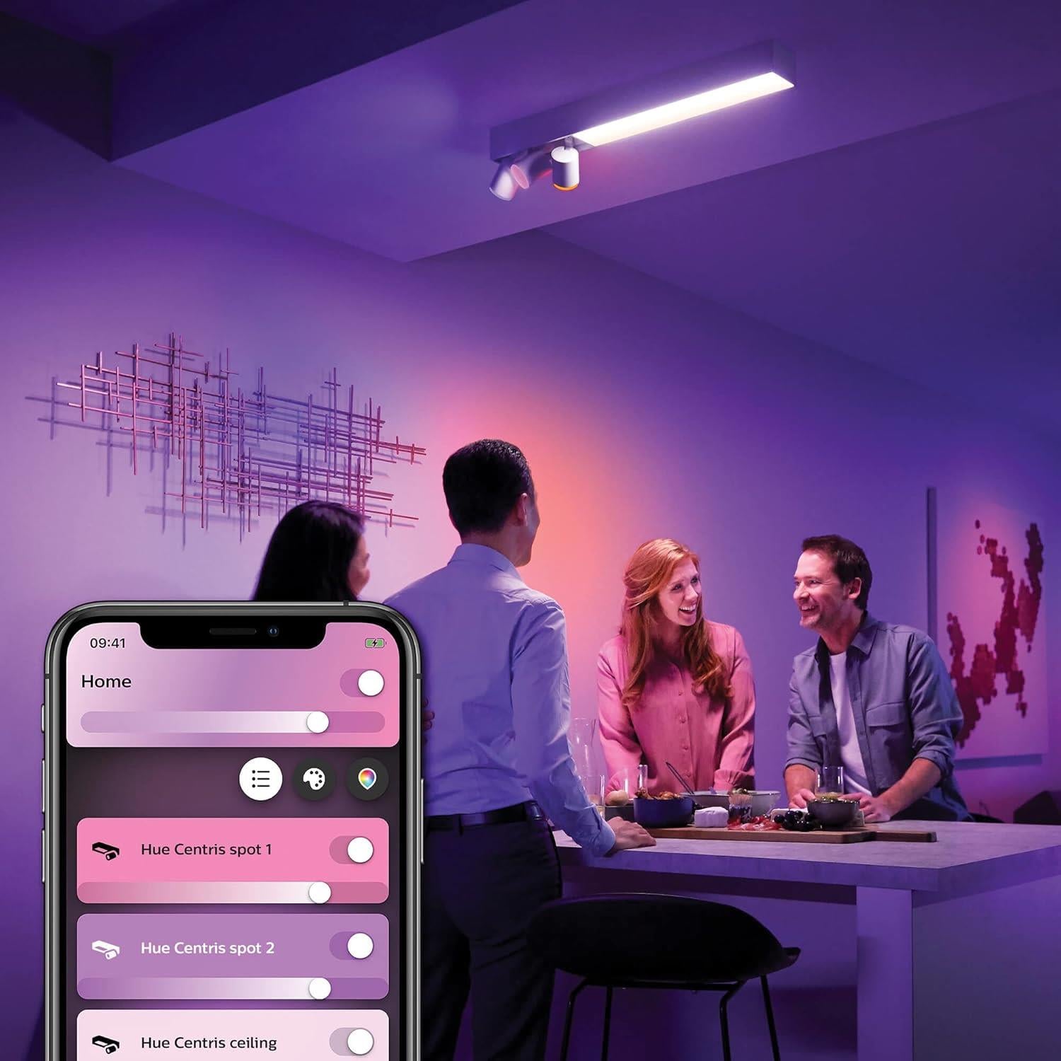 Philips Hue Centris Renkli 3'lü Spot Tavan Lambası, Beyaz