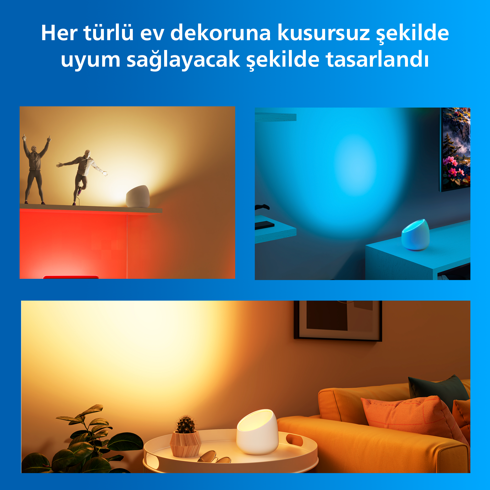 Philips Smart Lighting Squire Lite Akıllı Masa Lambası - Beyaz - Google Home, Alexa, HomeKit ve Matter uyumlu