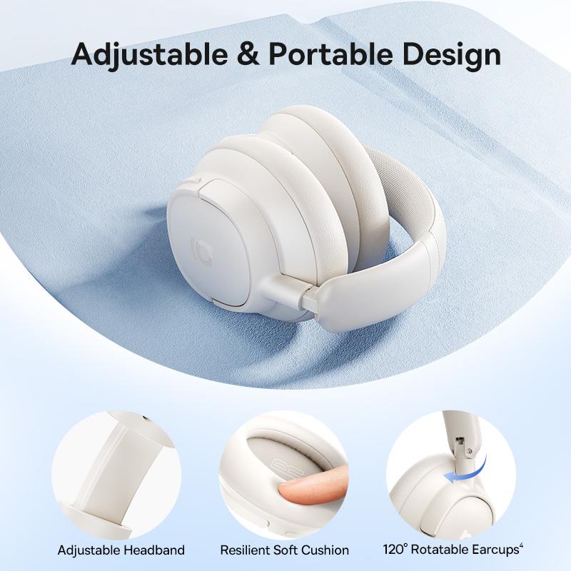 Baseus Bass BH1 NC Wireless Noise Cancelling Headphones Starlight Off-Beyaz