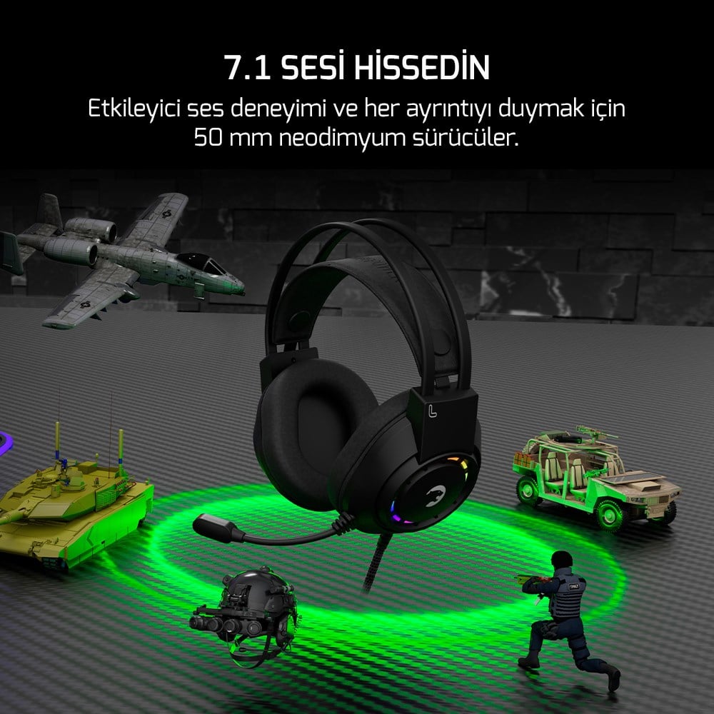 GAMEPOWER VOLDON SİYAH 7.1 RAINBOW GAMING KULAKLIK