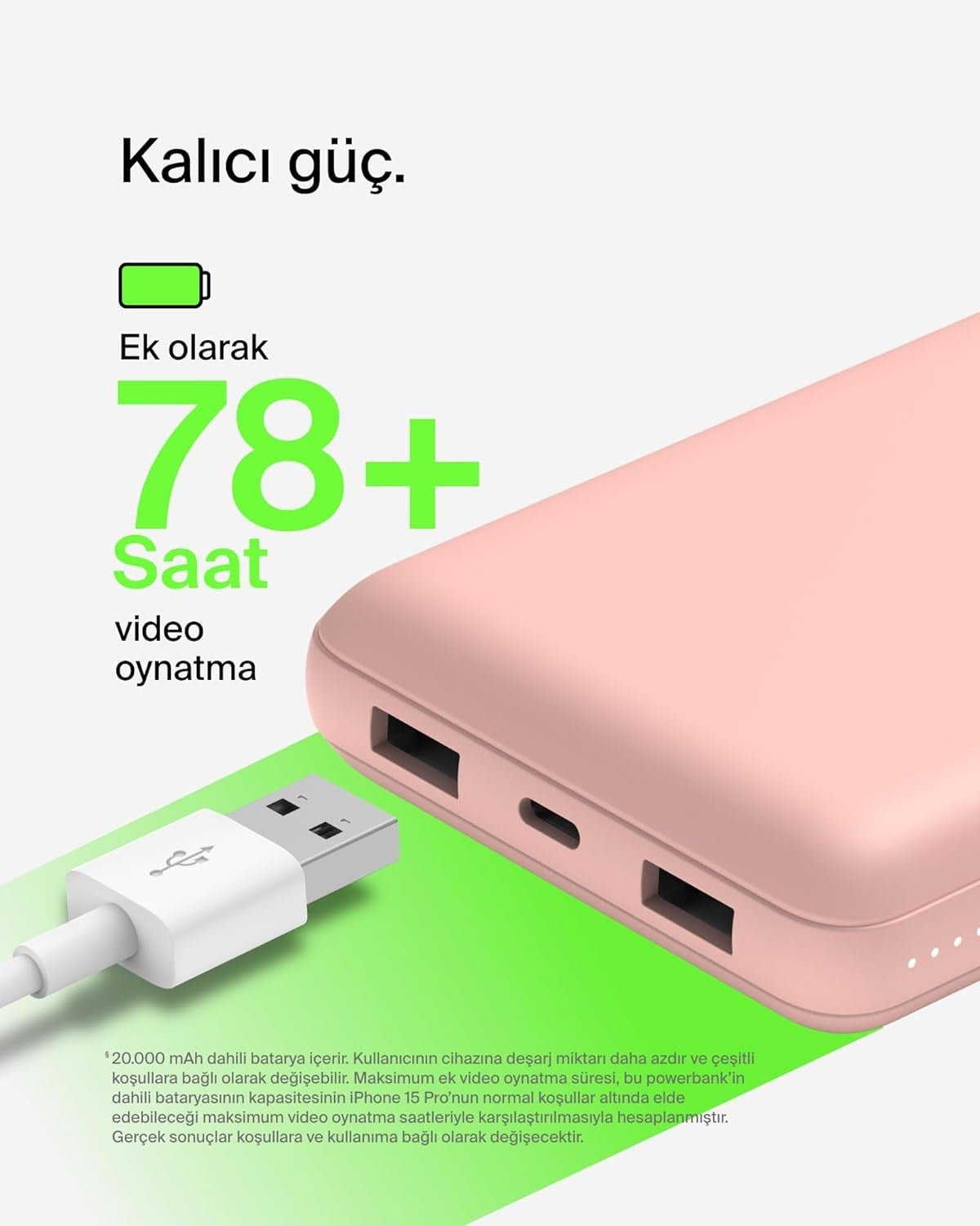 Belkin 20000 Powerbank 15W USB A-C RGold