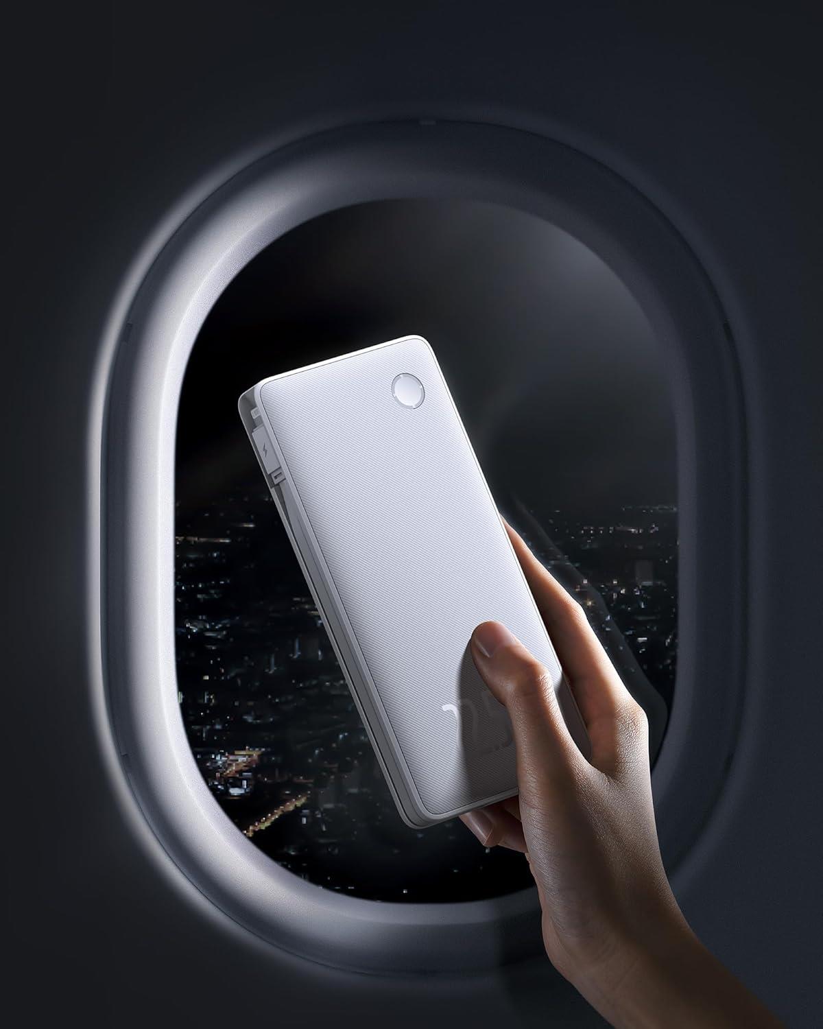 Baseus Airpow Lite Power Bank 10000mAh 22.5W Dual-Cable, Moon White