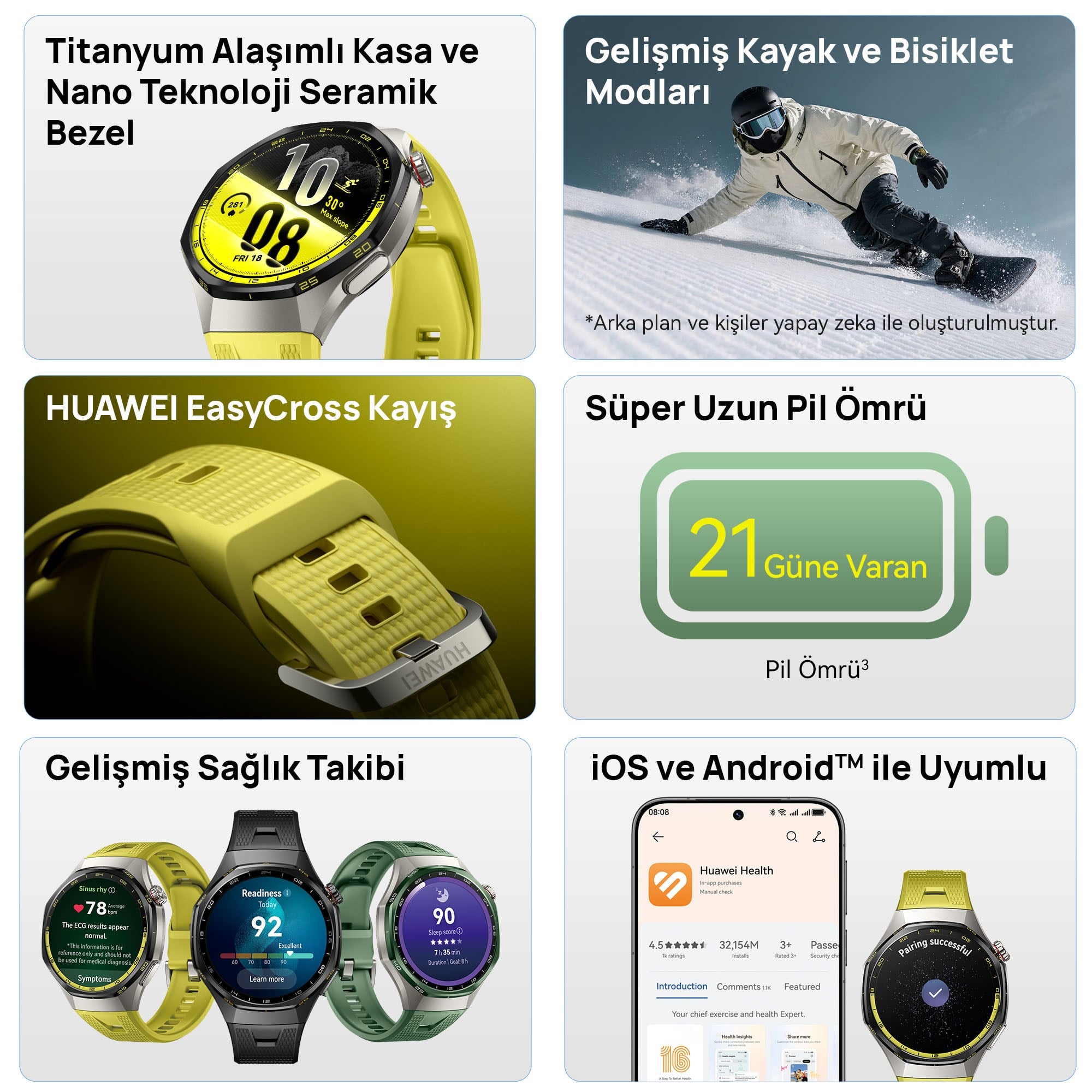 Huawei WATCH GT 7 Pro 46mm Akıllı Saat, Siyah