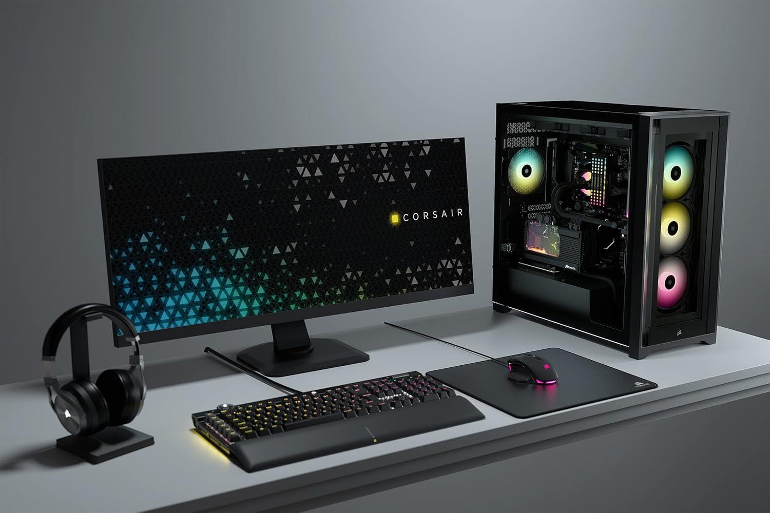 Corsair Icue 5000X Tamperli Cam Yan Panel Mid Tower Bilgısayar Kasası Siyah CC-9011212-WW